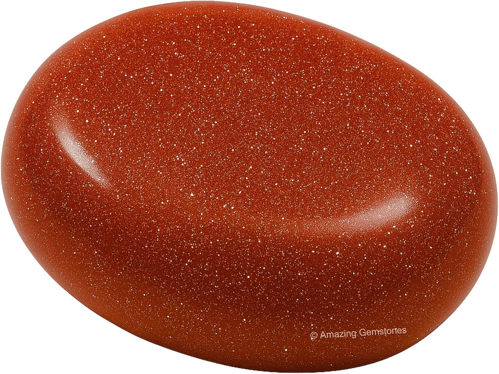 Amazing Gemstone Red Goldstone Crystals and Healing Stones - Large Palm Stone Crystals Piedra - Crystal for Good Luck, Balanced Positive Energy, Meditation - Unique Stocking Stuffers Gifts for Women