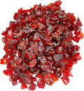 TWINKLING High Luster Fire Glass Gravel Stone,Broken Glass,Fire Pit Glass,Crushed Glass for Fireplace Pit Aquarium Garden Decoration,1-3cm,2-Pound Jar (Red)