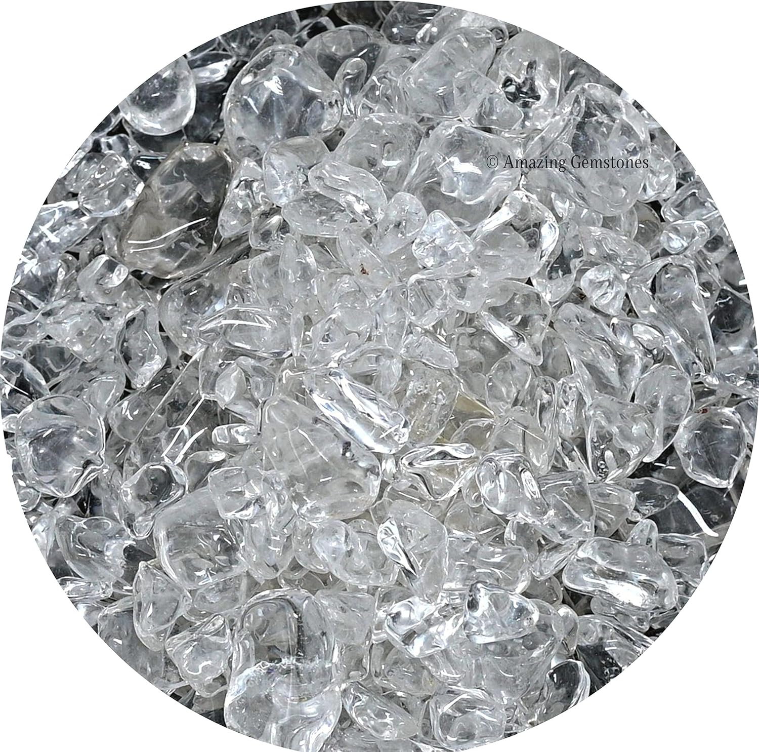 Amazing Gemstone Clear Quartz Crystal Chips Aquarium Gravel Rocks - 1000+ Carat Clear Quartz Chips Bulk Fish Tank Gravel, Small Tumbled Stone Chips and Tiny Crystals for Decoration (Natural AAA Grade)