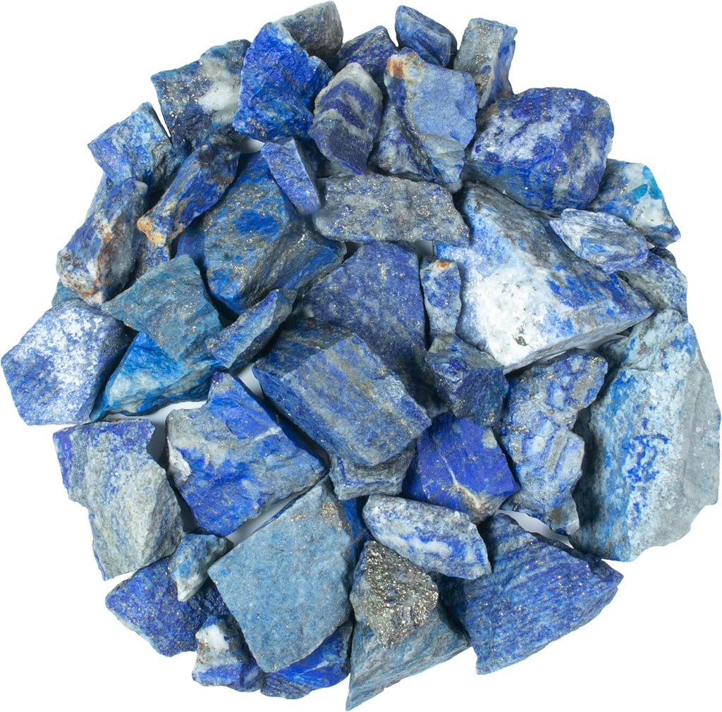 Crocon 1LB Lapis Lazuli Rough Bulk Natural Stone Raw Gemstone Tumbling Cabbing Polishing Mining Chakra Balancing Reiki Healing Good Luck Home Office Decor