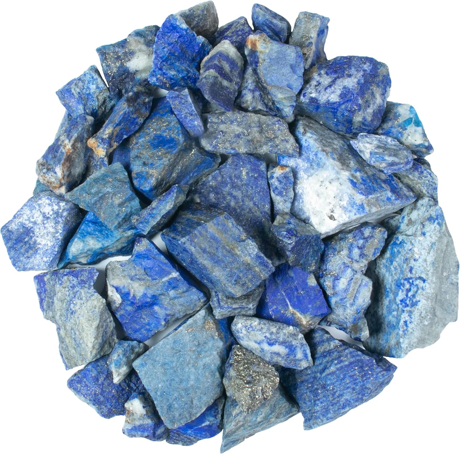 Crocon 1LB Lapis Lazuli Rough Bulk Natural Stone Raw Gemstone Tumbling Cabbing Polishing Mining Chakra Balancing Reiki Healing Good Luck Home Office Decor