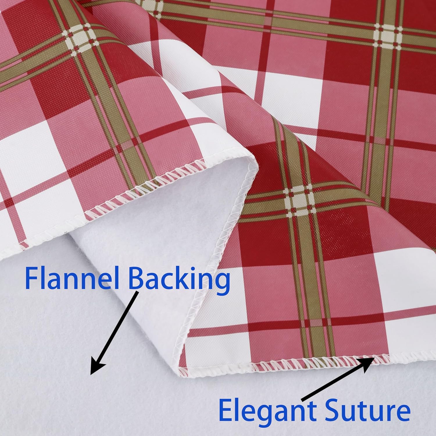 Walrus Heavy Duty Vinyl Tablecloth with Flannel Backing Waterproof Oil-Proof Plastic Table Cloth Stain-Resistant Wipeable Rectangle or Square Table Cover for Indoor and Outdoor (Lattice,60x84 Inch)