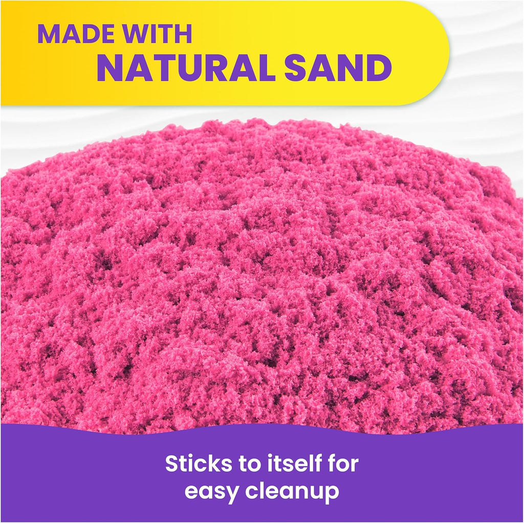 Kinetic Sand, 2lbs Pink Play Sand, Moldable Sensory Toys for Kids, Resealable Bag (Packaging May Vary), Holiday Gifts & Stocking Stuffers for Kids Ages 3 and up