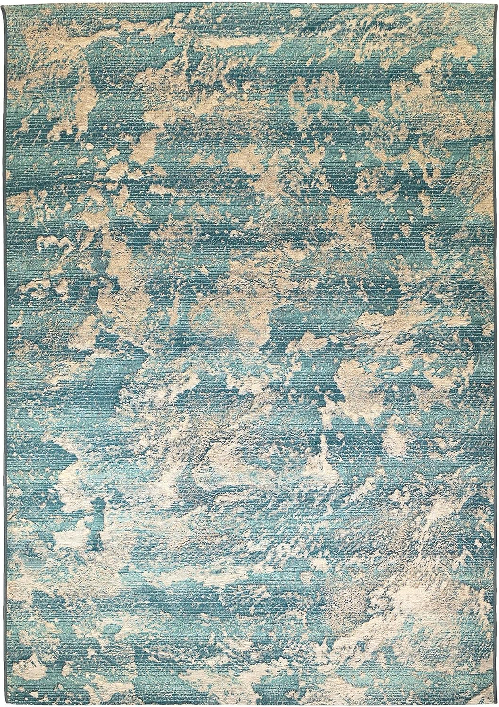 Liora Manne Marina Indoor/Outdoor Power Loomed Synthetic Blend Low Profile Area Rug - Contemporary Graphic Casual Colorful (Stormy Sea) (3'3" x 4'11")