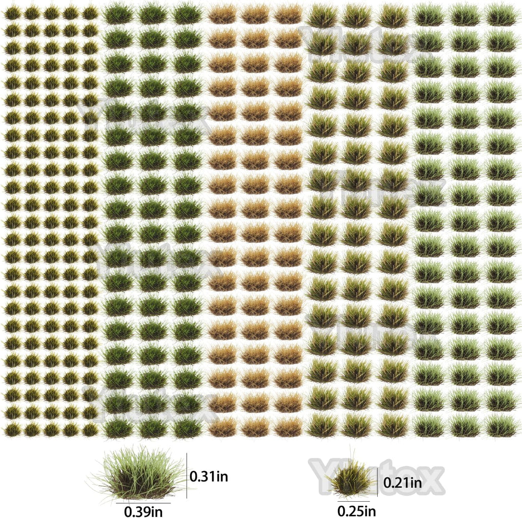 332-Piece 8mm Tall Diorama-Flowers-Grass Point Leaf Miniature Static-Grass for Model-Train-Scener Wargaming-Terrain ，Dioramas & DIY Crafts