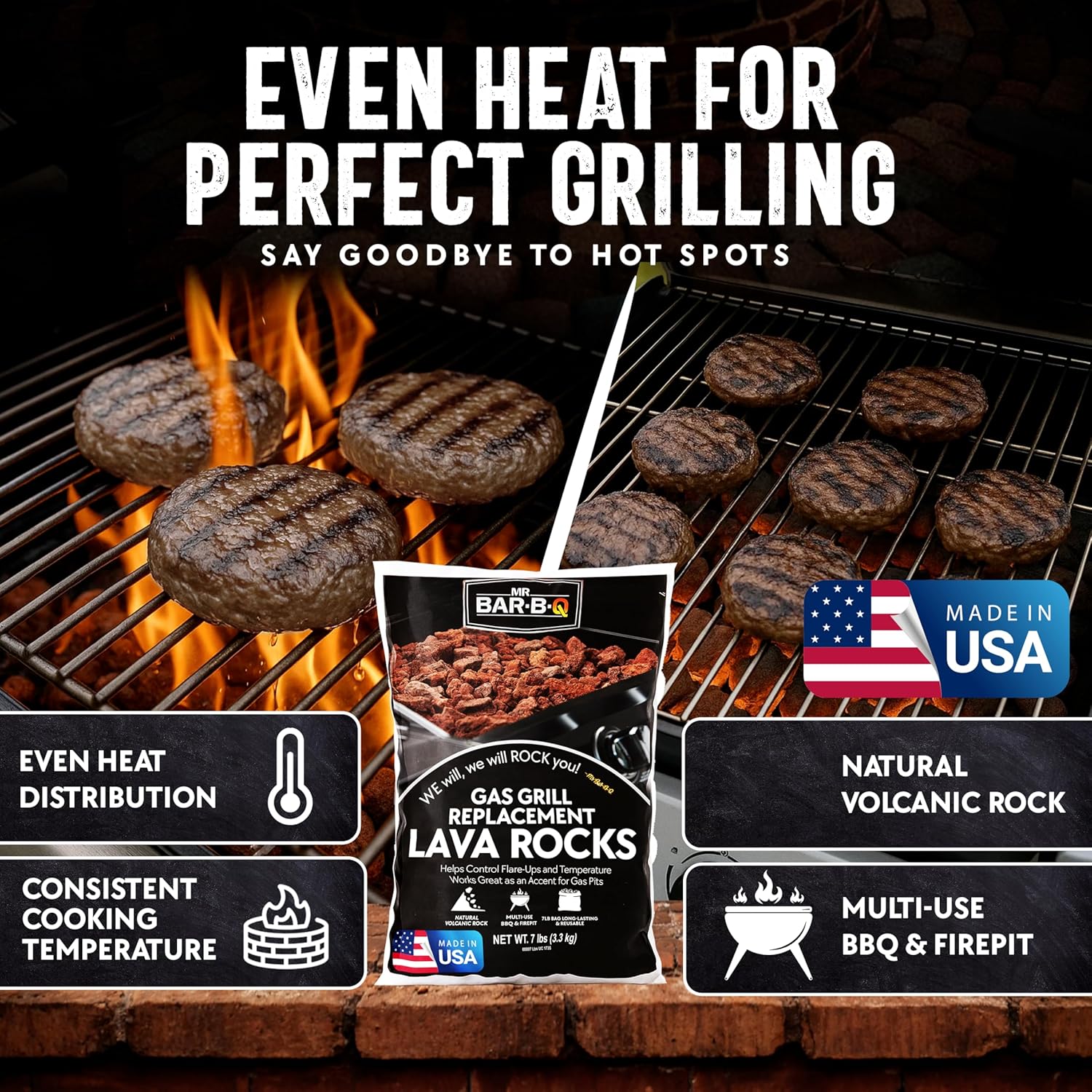 7 Lb. Bag of Natural Lava Rocks for Backyard BBQ Cooking, Burner Grill, Firepit, Bonfires, Campfire, Indoor Fireplace, Fire Bowl, Lava Rocks for Gas Grill Charbroilers by FryOilSaver Co. (Pack of 1)