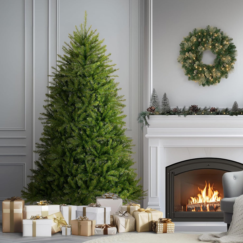 National Tree Company 6.5 ft Unlit Dunhill Fir Full Artificial Christmas Tree, 1,838 Tips, Includes Stand, Green