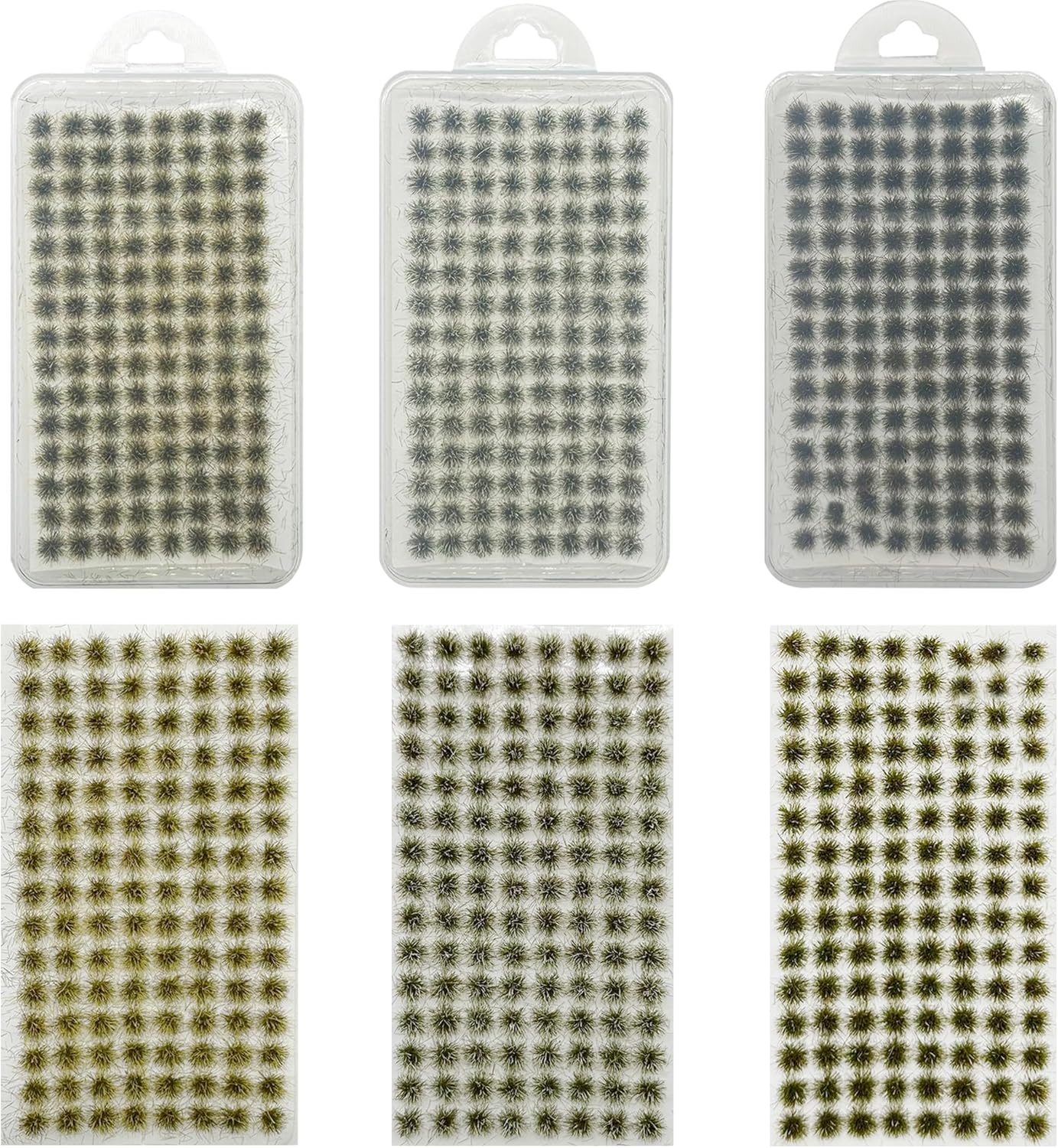 Woohome 312 PCS Static Grass Tufts - Yellow Model Grass, Terrain Model Kit, Artificial Grass for Train Landscape, Railway Scenery, Miniature Shrubs & Bushes