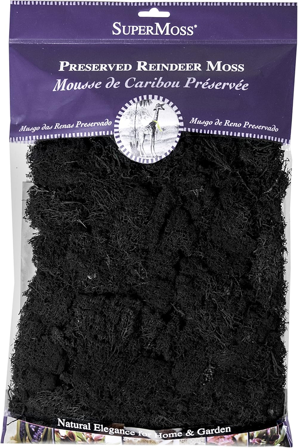 Super Moss (23151) Reindeer Moss Preserved, Black, 8oz
