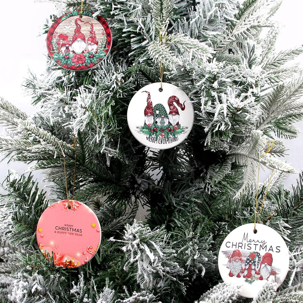 Cute Christmas Tree Ornaments for Decorations Small Tree First Ceramic Christmas Ornaments Gift Gnome Ornament Decorated Xmas Tree Mini Decorating Outdoor Hanging Ornaments