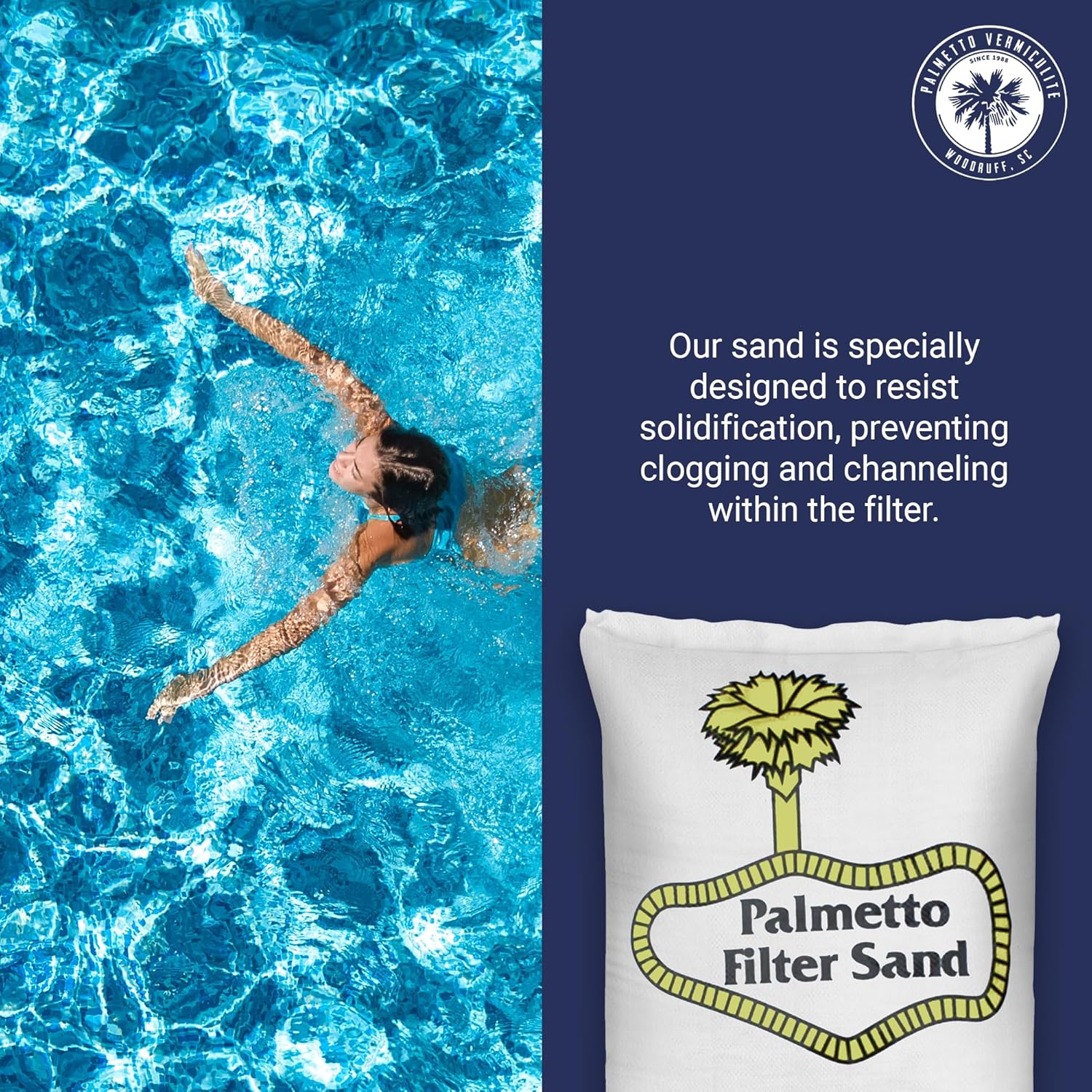 Palmetto 3 Pack Pool Filter Sand, Clean and Clear Water, Natural Sand for Residential and Commercial Pool Sand Filter Pumps, 50 Pound
