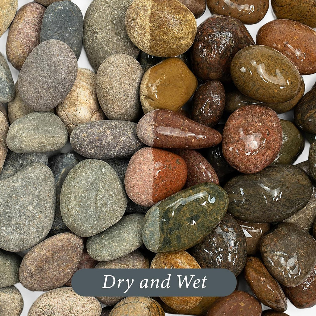 River Rocks, 20lbs Colorful Pebbles for Indoor Plants, 1-2 Inch Aquarium Rocks, Natural Stones for Landscaping Garden Paving Plant Rocks Crafting Walkways
