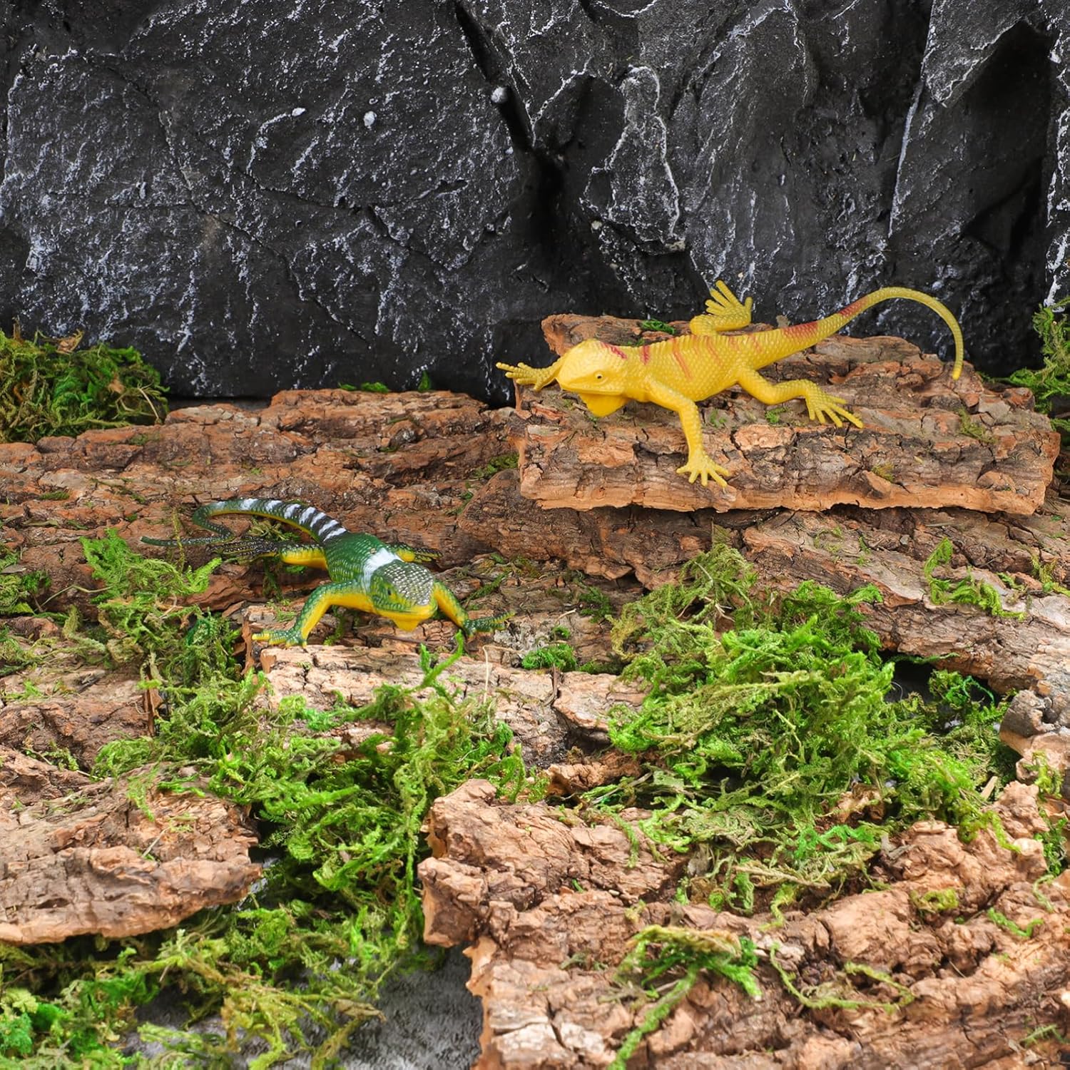Cork Bark for Reptiles, 14Pcs Tree Bark Climbing Platform Reptile Hide Wood Natural Habitat Hiding Accessories for Gecko Bearded Dragons Lizards Turtles Terrarium