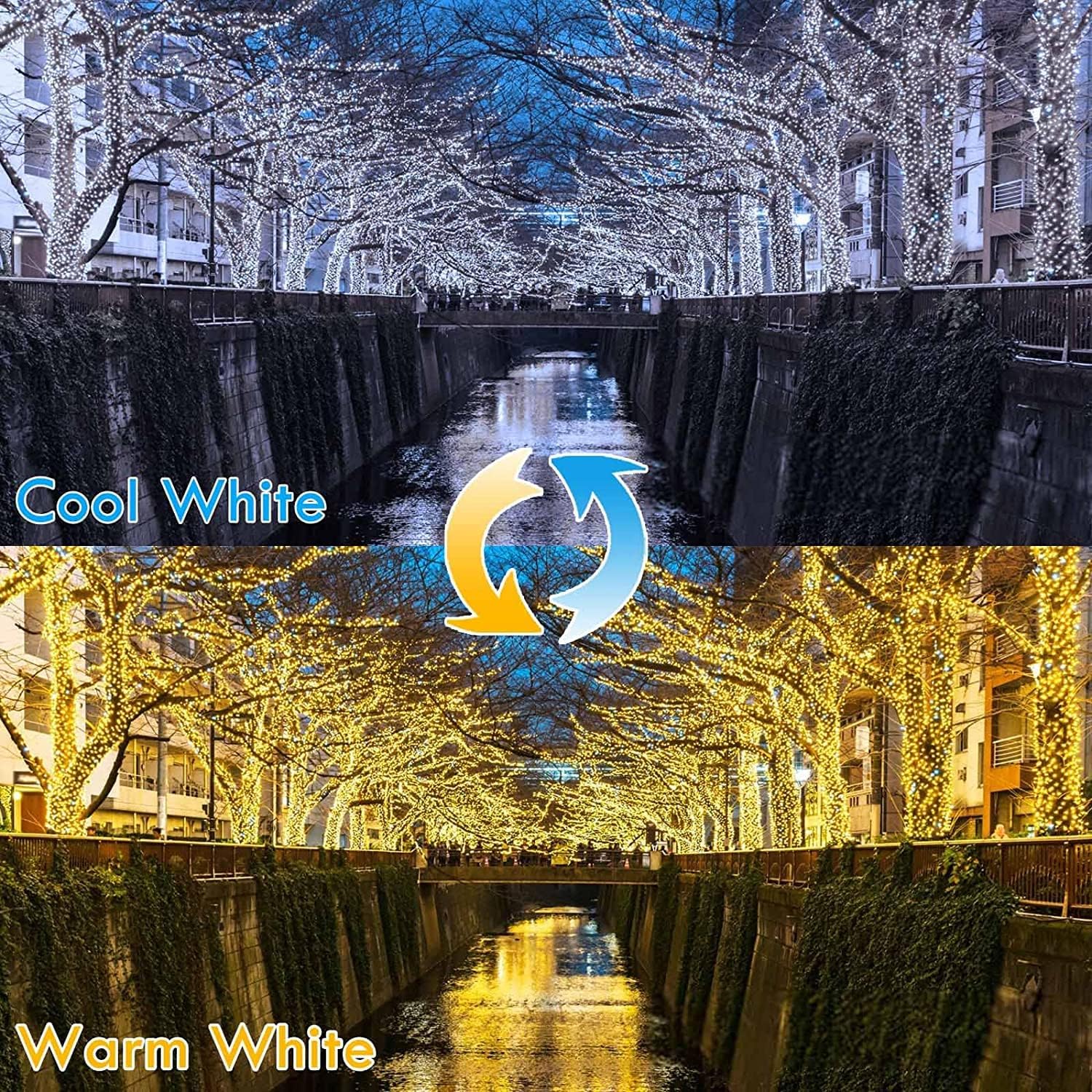 Cool White ⇋ Multicolor 66Ft 200LED Christmas Fairy Lights Plug in with Remote, Waterproof String Lights Outdoor Indoor 8 Modes with Timer, Twinkle Lights for Girl's Room Garden Christmas Decorations