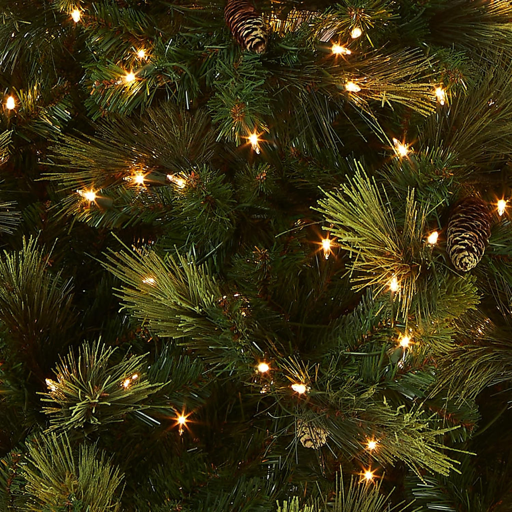 National Tree Company 7 ft Pre-Lit Carolina Pine Artificial Christmas Tree, 700 Clear Lights, 1,147 Tips, Includes Stand, Green