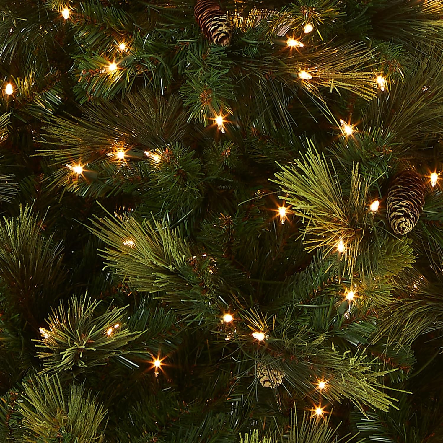 National Tree Company 7 ft Pre-Lit Carolina Pine Artificial Christmas Tree, 700 Clear Lights, 1,147 Tips, Includes Stand, Green