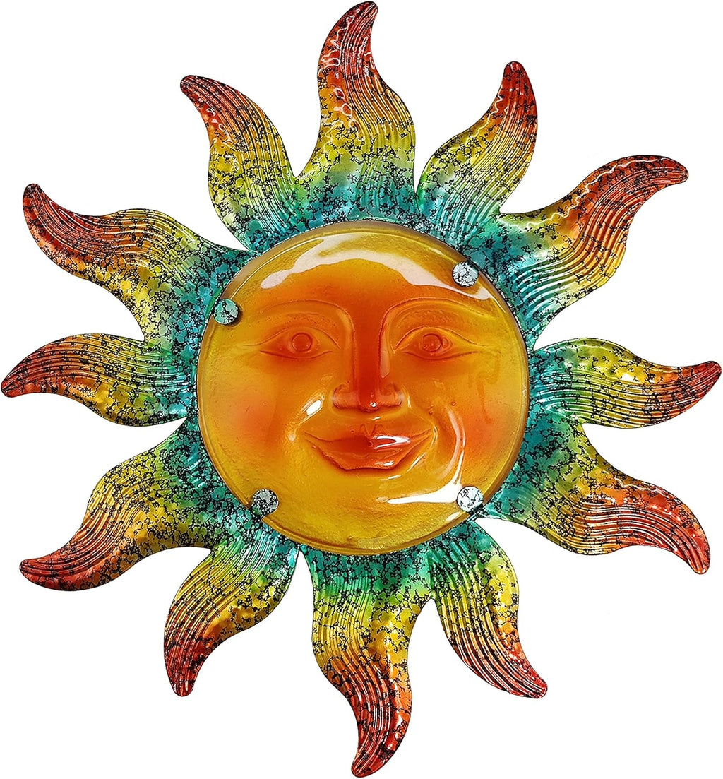 JOYBee Metal Sun Face Wall Art Decor-Sunface all Decor-Home Decor Artistic Sun Face Metal Wall Sculpture for Indoors or Outdoors Kitchen Farmhouse patio porch (13.25 * 12.5inch)