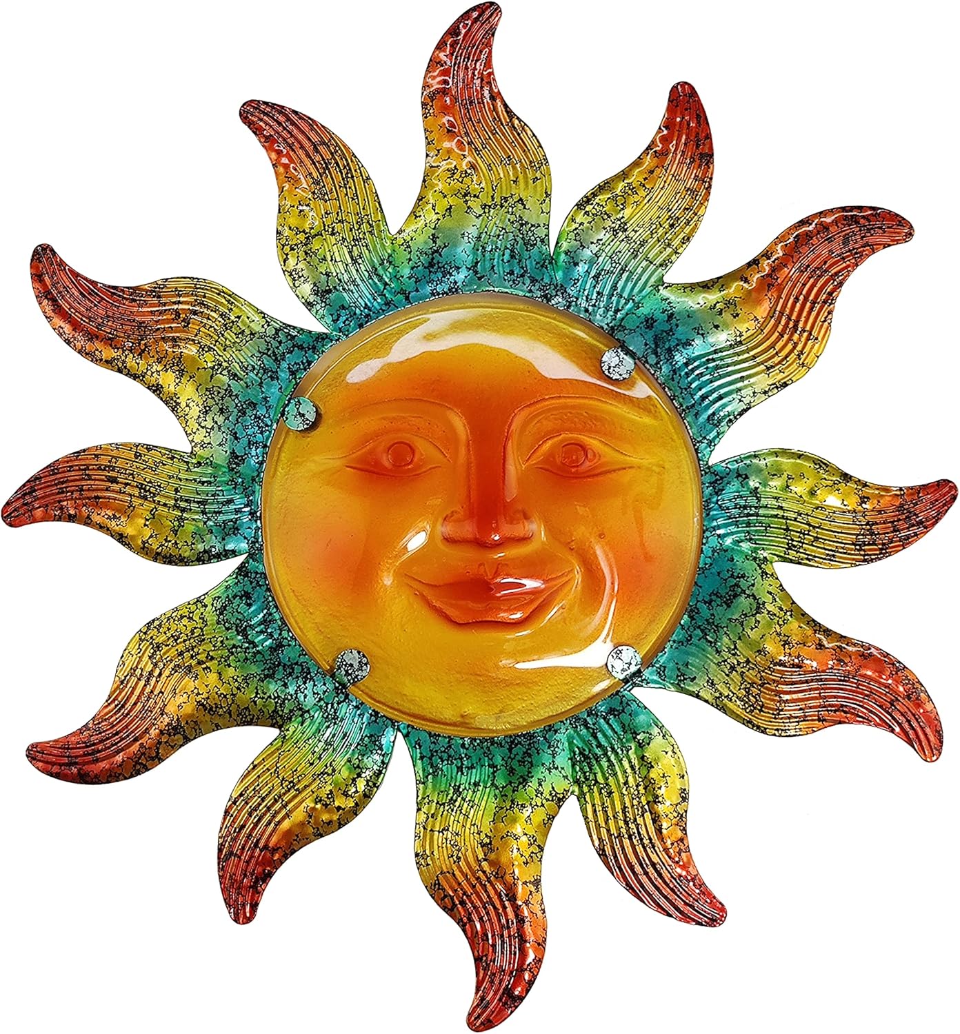 JOYBee Metal Sun Face Wall Art Decor-Sunface all Decor-Home Decor Artistic Sun Face Metal Wall Sculpture for Indoors or Outdoors Kitchen Farmhouse patio porch (13.25 * 12.5inch)