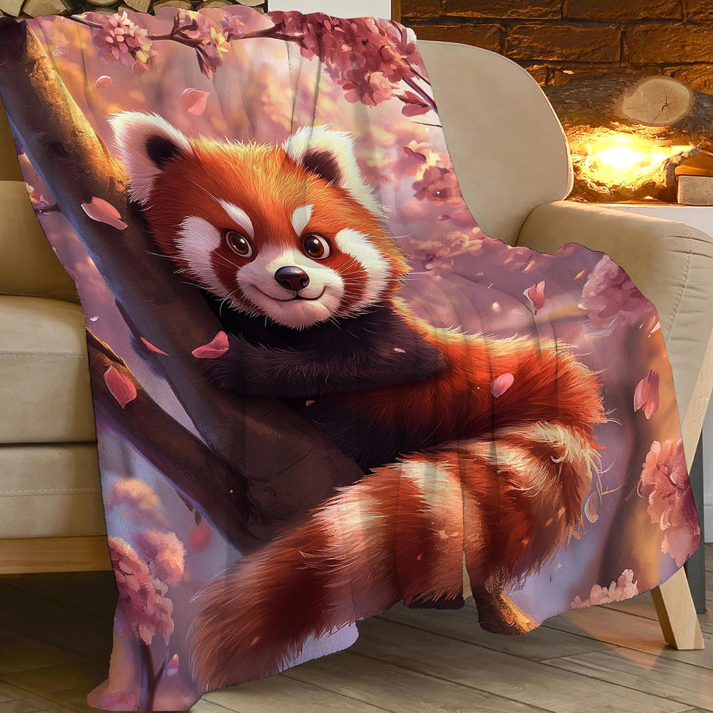 Red Panda Blanket Cute Red Panda Throw Blanket Gifts for Girls Boys Kids Women Men Adults Super Soft Cozy Plush Fluffy Fuzzy Fleece Blanket Home Decor 40''X50''