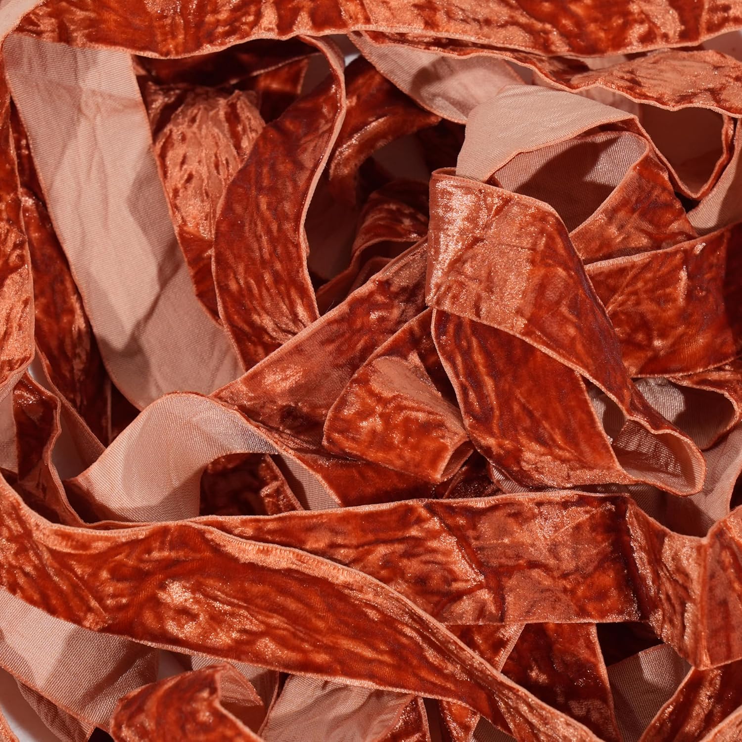 MAYREEL 1 Inch Terracotta Crushed Velvet Ribbon Cinnamon Vintage Fall Ribbon for Thanksgiving Christmas Halloween Flower Bouquet Gift Wrapping Wedding Invitations Crafts Party Favor Boxes 10 Yards