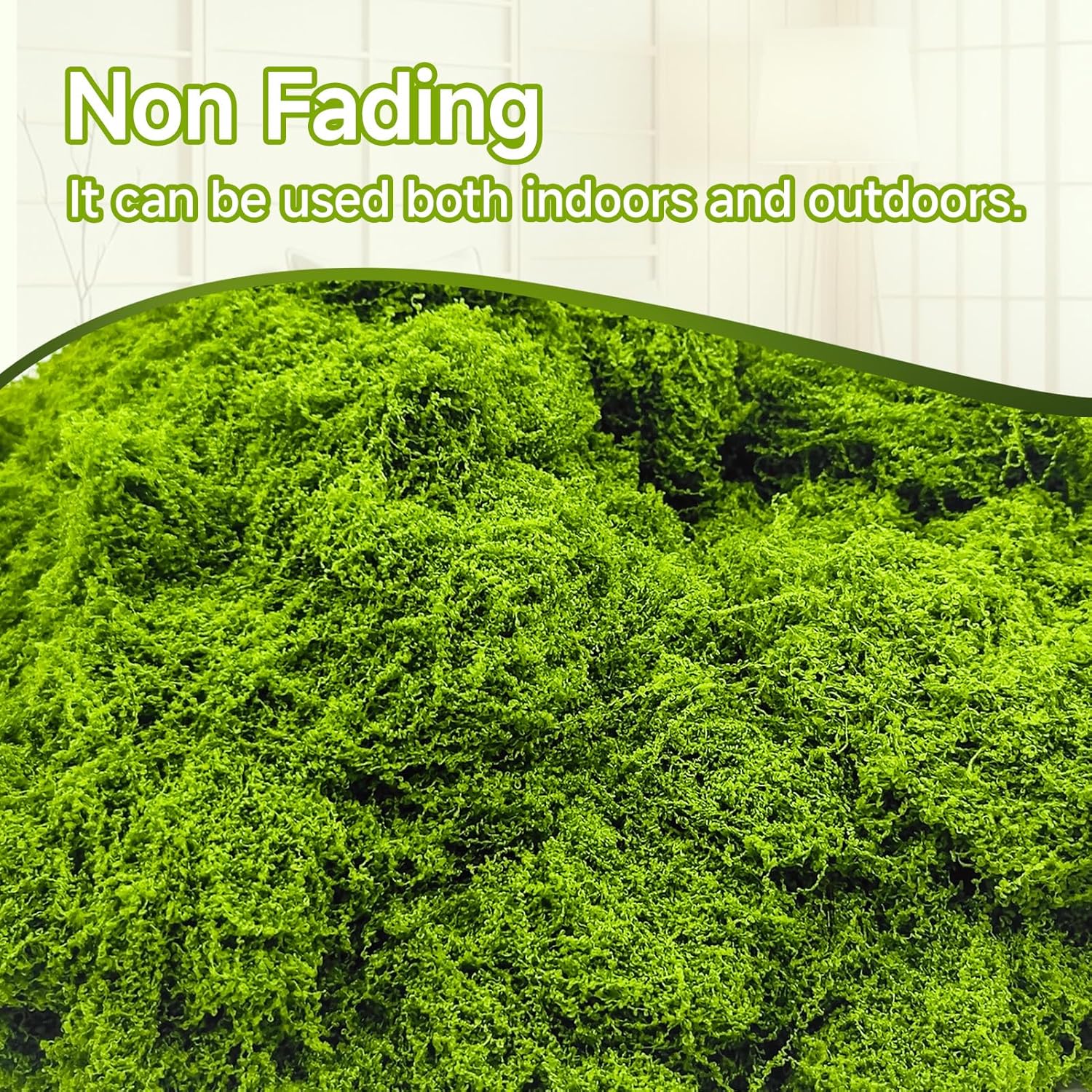 Fake Green Moss for Potted Plants Indoor, 5.3oz Artificial Moss for Crafts, Faux Moss Decor for Fairy Garden, DIY Decorative, Model Making, Walls, Glass Containers, Home