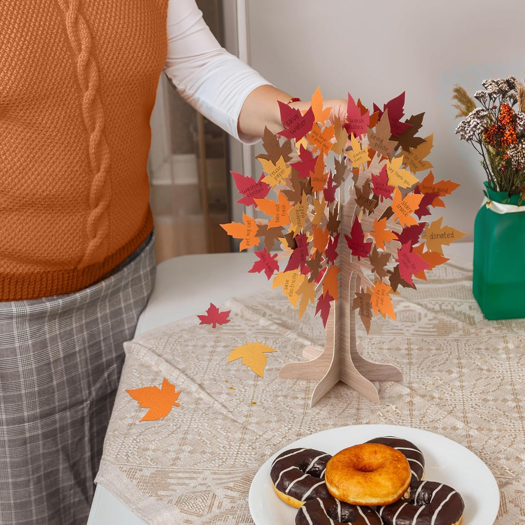 Cheerland Tree of Life Centerpiece 3D Table Decor Autumn Fall Thankful Tree for Thanksgiving Harvest Rustic Woodland Party Supplies Yellow, Orange, Red Leaves Décor Arrangements Displays