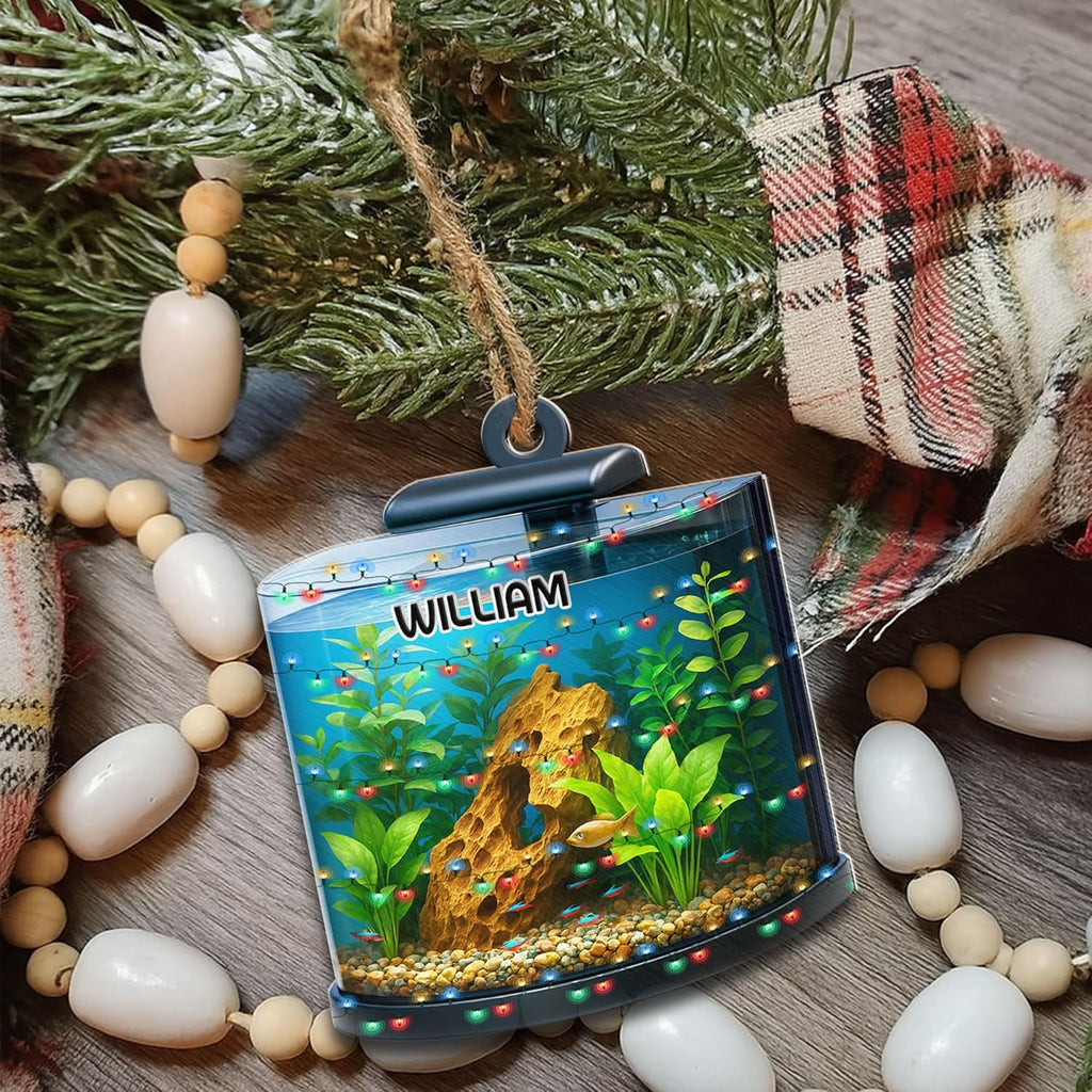 Personalized Aquarium Fish Tank Ornament, Fishes Christmas Ornament, Underwater Aquarium Ornament, Aquarium Decorations for Fish Tank, Gift for Ocean Lovers, Scuba Divers (FT6)