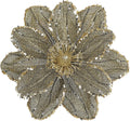 Briful 6PCS Gold Glitter Christmas Flower Picks, 21.7'' Artificial Poinsettia Stems with Sequins & Beads, 9.8'' Blossom Holiday Floral Picks for Tree, Wreath, Centerpiece, Christmas Decoration