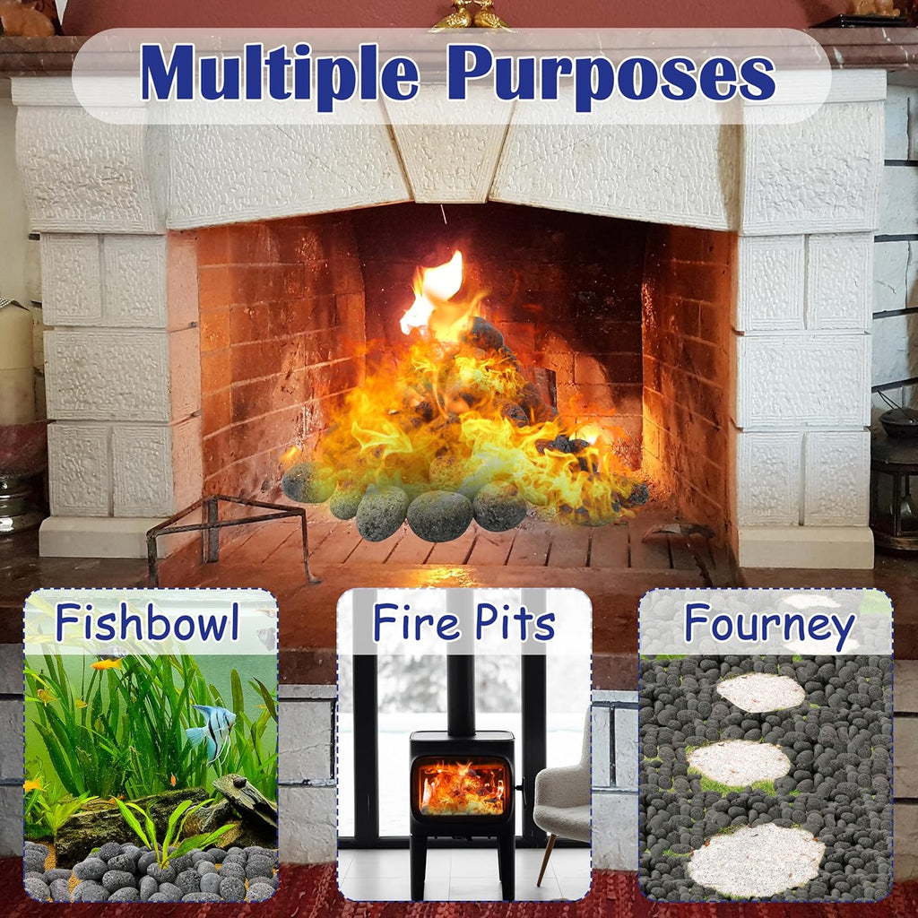 Sunnyglade 17.8LBS Black Lava Rocks for Fire Pit 1-2 inch Gas Fireplace Rocks, Black Lava Pebbles for Propane Fire Pit, Decorative Volcanic Stone for Outdoor & Indoor Gas Fireplace (17.8, Pounds)