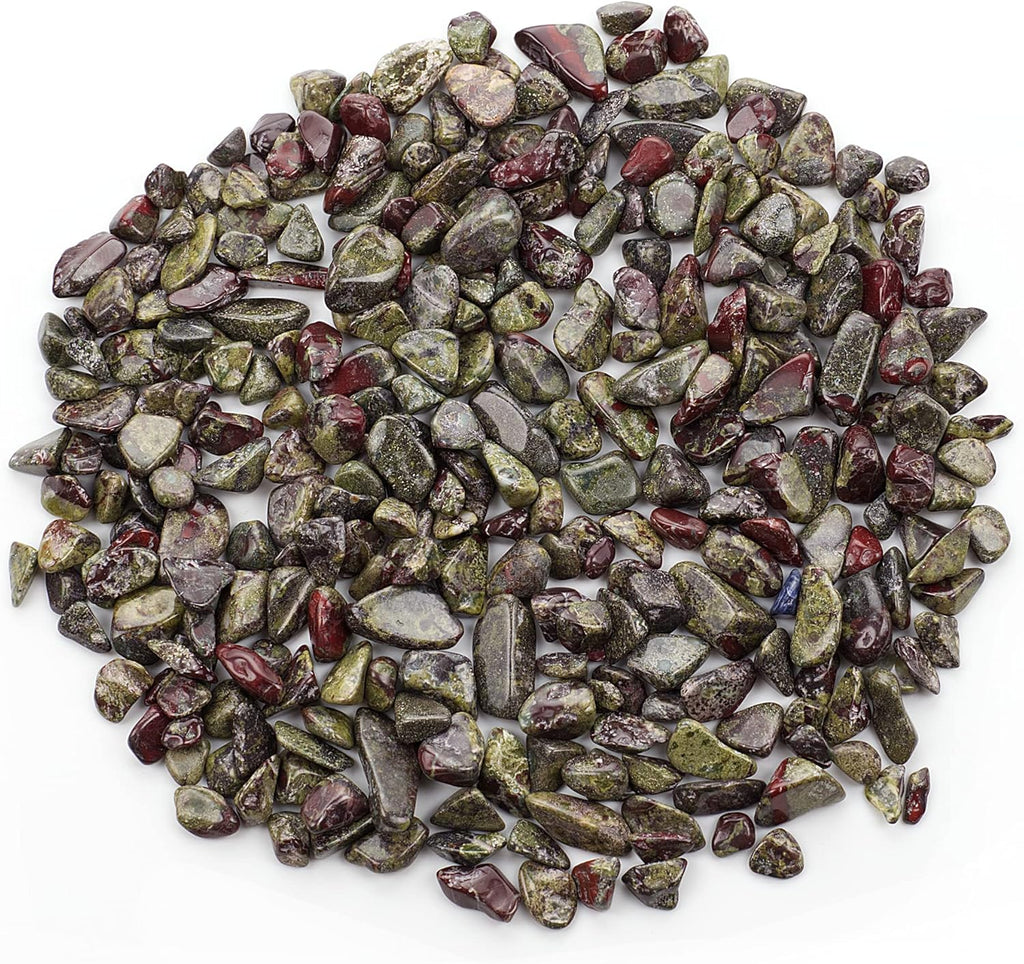 Cherry Tree Collection 1/2 Pound Polished Tumbled Gemstone Chips, Pebbles, Crystal Chips Bulk for Jewelry Making, Healing, Plants, Succulents, Aquariums, Decoration, Chakra (Dragon Blood Jasper-L)