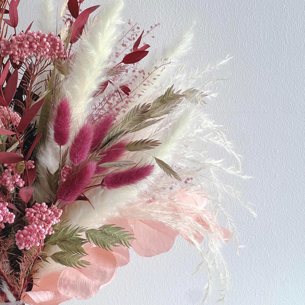 Natural Dried Flower Bouquet - Boho Pampas Grass Decor, Chic Flower Arrangements for Moody Office & Bedroom Decor, DIY Home Vase Filler, Farmhouse Floral, Fall Wedding Bouquet