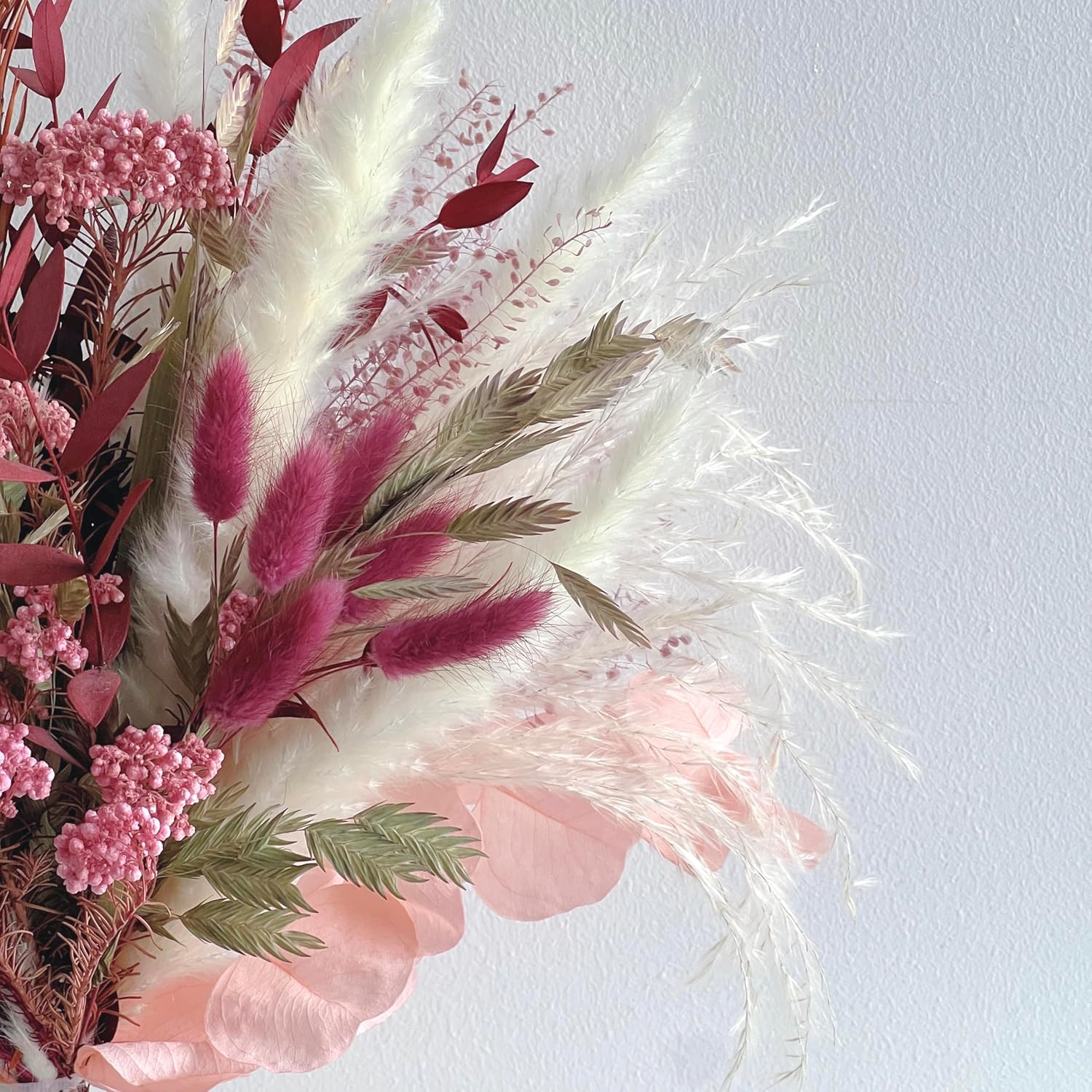 Natural Dried Flower Bouquet - Boho Pampas Grass Decor, Chic Flower Arrangements for Moody Office & Bedroom Decor, DIY Home Vase Filler, Farmhouse Floral, Fall Wedding Bouquet