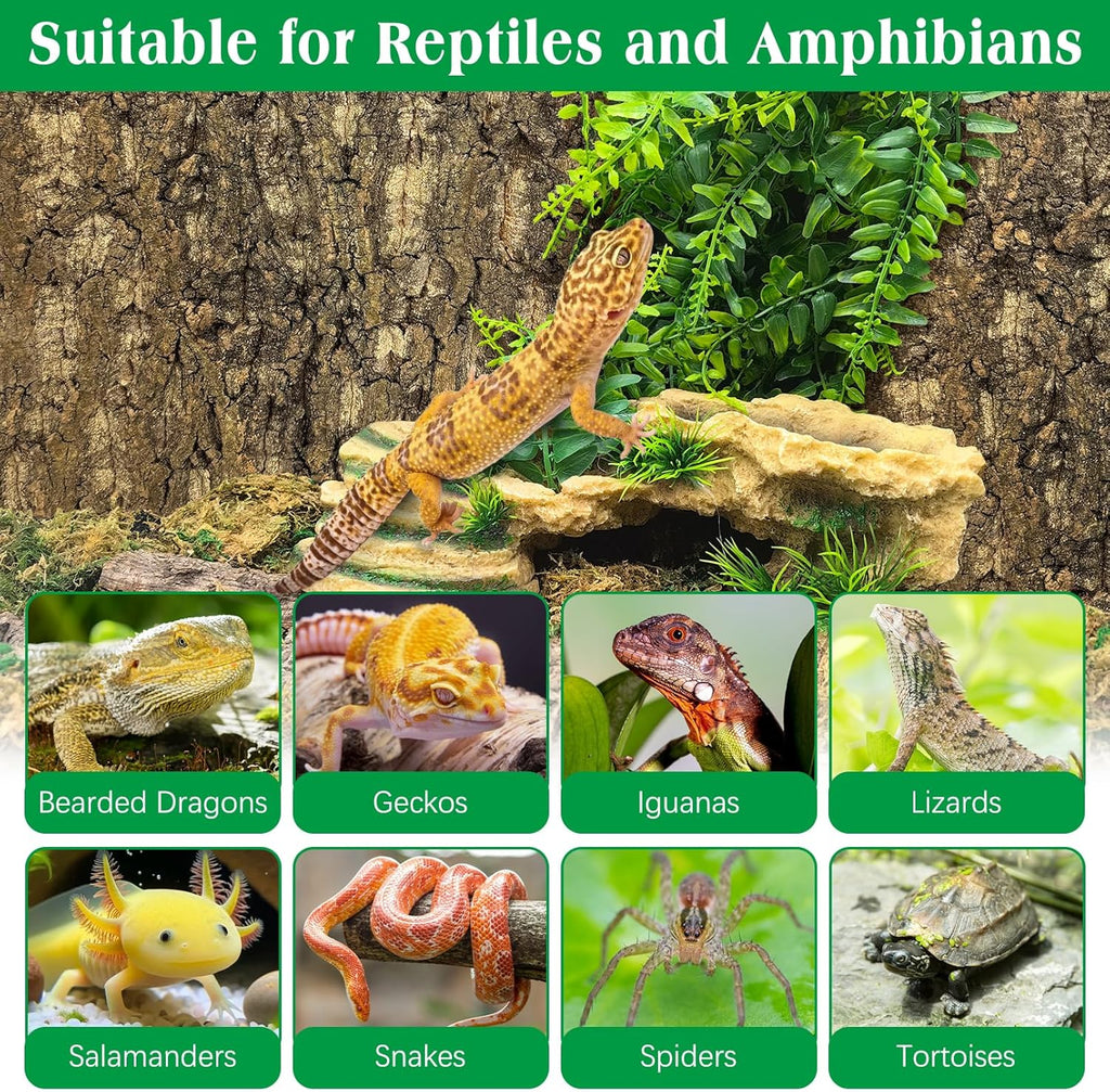 kathson 2PCS Thicker Cork Tile Background Bark 11.8”Lx7.9”Wx0.7”H Reptile Tank Backgroun Terrarium Background Natural Reptile Climbing Mat for Spider Gecko Lizard Chameleon Bearded Dragon Turtle Snake