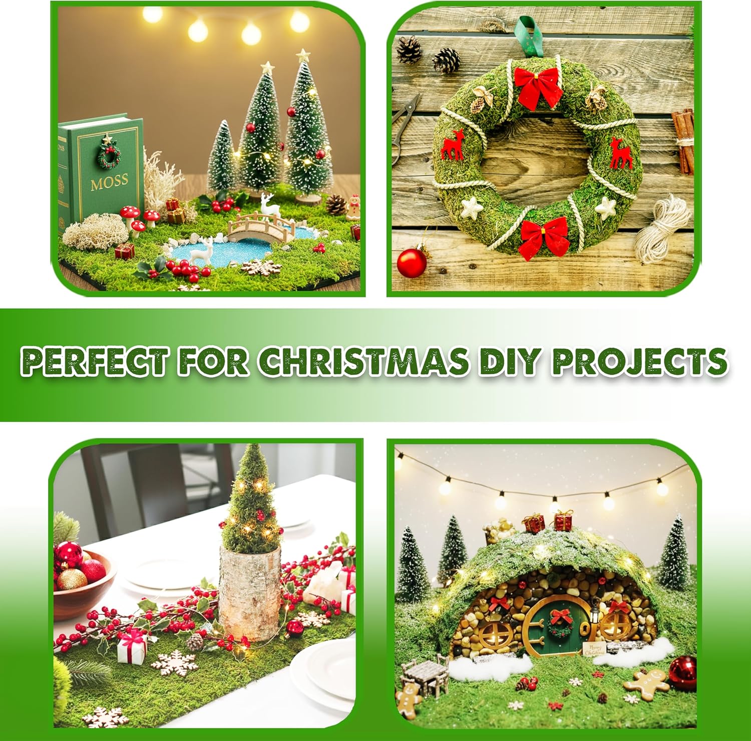 DUSPRO 71"x11" Sheet Moss Roll, Peel and Stick Moss Sheets for Crafts, Moss Sheets for Planters, Moss for Plants Indoor, Adhesive Moss Sheets for Fairy Garden, Sticky Moss for Table Decor