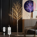 LITBLOOM Lighted Birch Tree Plug in with 8 Functions 6FT 330 Multi Color and Warm White Fairy Lights, White Christmas Tree with Lights for Indoor Outdoor Home Christmas Holiday Party Decoration