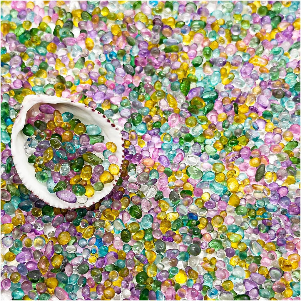 BXI 2.2 Lbs Small Aquarium Substrate Gravel Sand, Polished Smooth Fish Tank Gravel, Colorfast Uncoated Vibrant Blue Sea Glass, Decorative Stones for Vase Fillers, Fairy Garden, Potted Plants