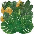 Sggvecsy 64 Pieces 8 Kinds Artificial Tropical Palm Leaves Tropical Leaves Monstera Leaves Safari Jungle Leaf with Stems for Hawaiian Luau Party Beach Table Wedding Shower Birthday Theme Decorations