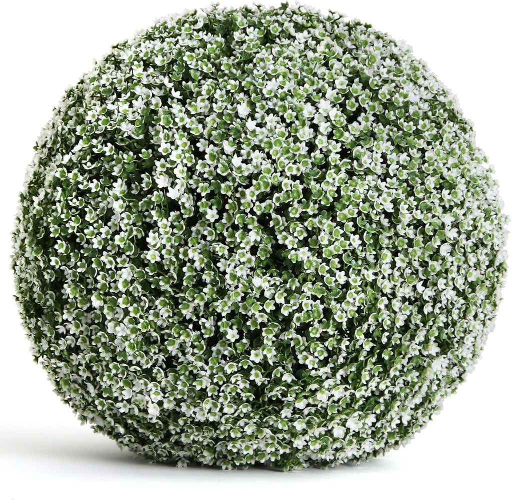 3rd Street Inn Topiary Ball - Artificial Topiary Plant - Wedding Decor - Indoor/Outdoor Artificial Plant Ball - Topiary Tree Substitute (Baby's Breath, 21" XXL (2-Pack))