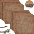 ZeeDix 10 Pcs Reptile Carpet, 14X14 inch Natural Coconut Fiber Liner Mat Flooring Accessories for Reptile Tank - Bearded Dragon Tortoise Lizard Turtle Snake Leopard Gecko Substrate Bedding
