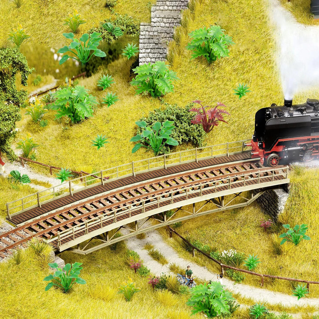FOIMAS 100pcs Miniature Plant Set - Mini Trees, Flowers, Shrubs for Fairy Garden, Diorama, Train Scenery, Sand Architecture Model Craft Supply
