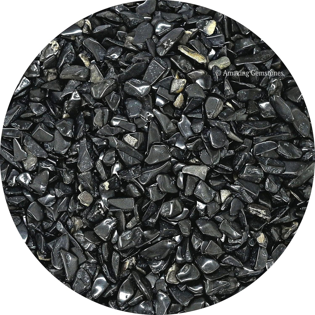 Amazing Gemstone Black Agate Crystal Chips Aquarium Gravel Rocks - Black Agate Chips Bulk Fish Tank Gravel, Small Tumbled Stone Chips and Tiny Crystals for Decoration (Natural AAA Grade Gemstones)