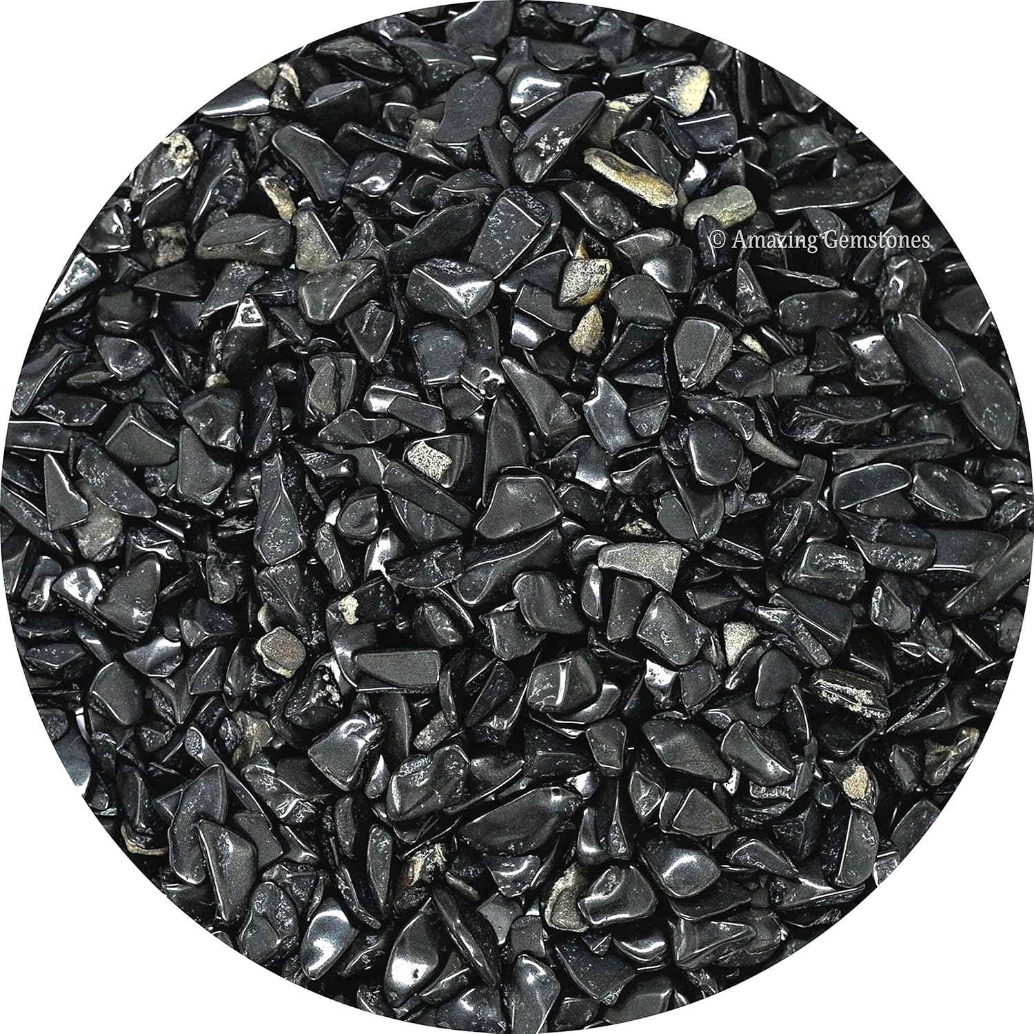 Amazing Gemstone Black Agate Crystal Chips Aquarium Gravel Rocks - Black Agate Chips Bulk Fish Tank Gravel, Small Tumbled Stone Chips and Tiny Crystals for Decoration (Natural AAA Grade Gemstones)