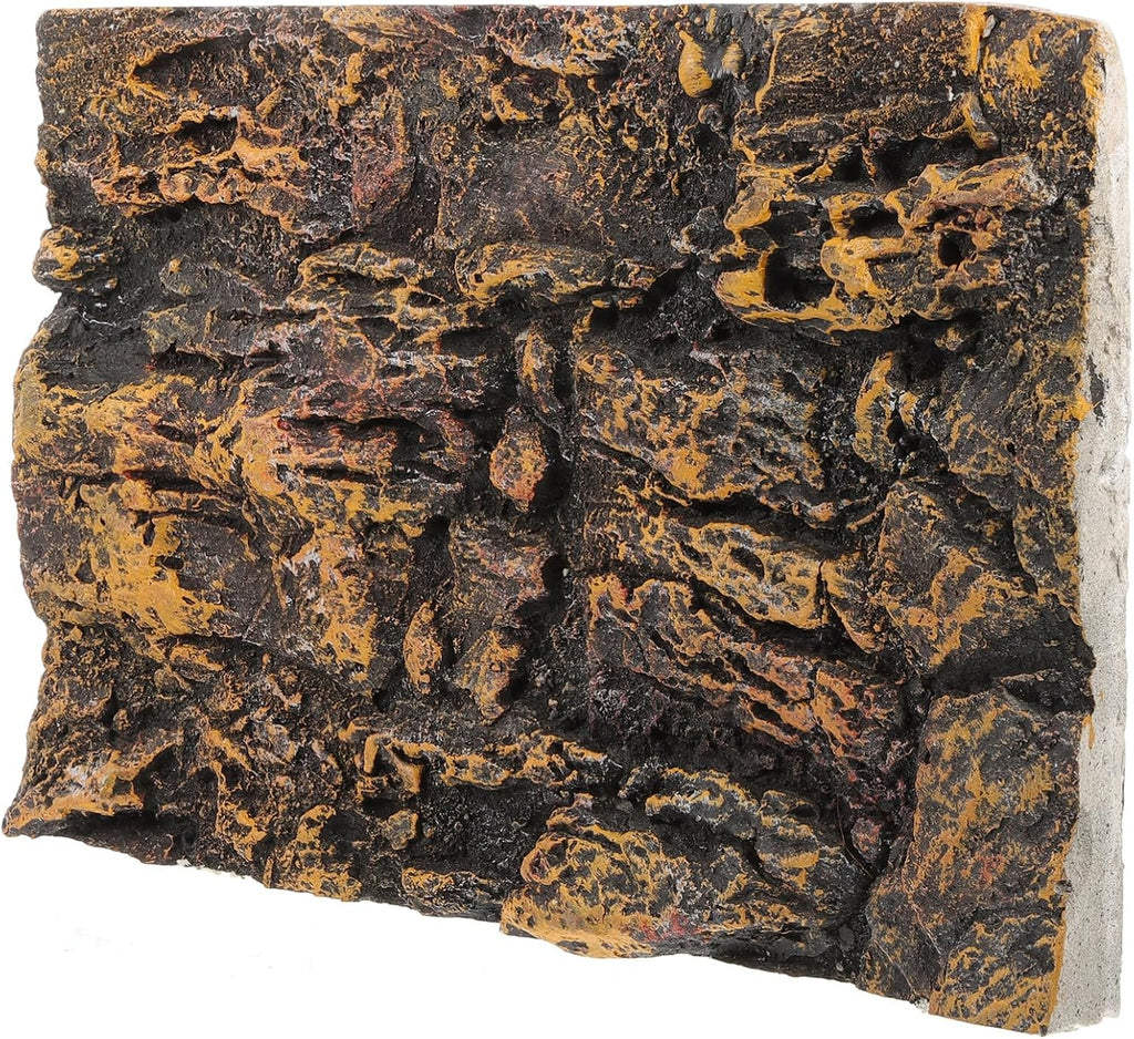 Kisangel 3D Rock Decorative Panels Aquarium Background Board for Fish Tank Turtle Tank Reptile Terrarium Habitat Decor 17.7X11.8 Inch Lightweight Natural Look
