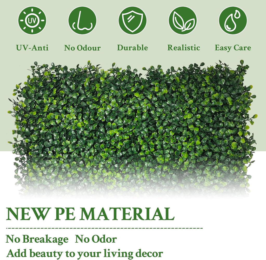 Artificial Ivy Privacy Fence Screen: 120"x 40" (33.5 SQFT) UV-Anti Faux Boxwood Roll Grass Wall Panels for Patio Balcony Privacy, Garden, Backyard Greenery Wall Backdrop Decor