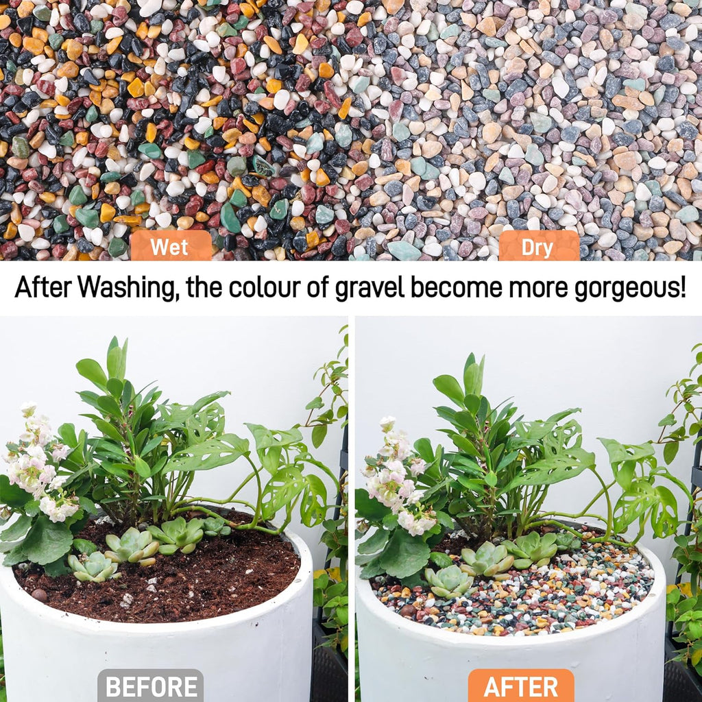 18lb Aquarium Gravel for Plants, 1/4Inch Fish Tank Gravel for Succulent Cactus and Bonsai, Decorative River Rocks Pebbles for Gardening, Flower Pots, Landscaping,Terrarium