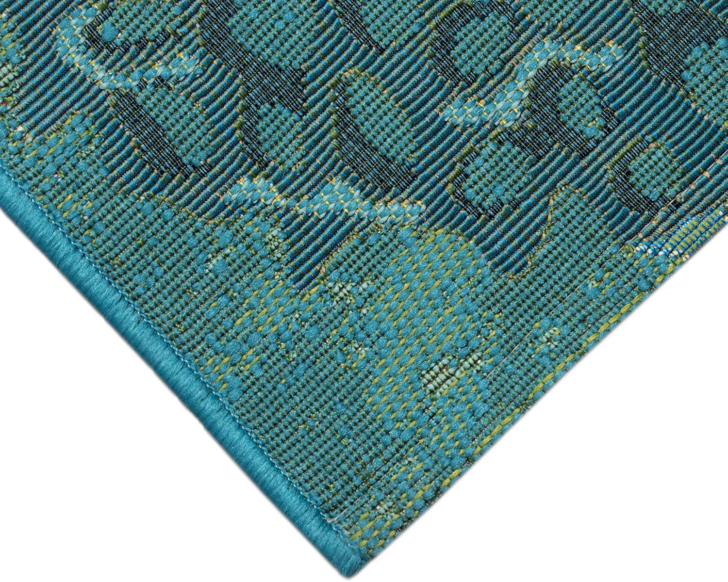 Liora Manne Marina Indoor/Outdoor Power Loomed Synthetic Blend Low Profile Area Rug - Transitional Graphic Coastal Animal Colorful (Fish Aqua) (8'10" x 11'9")