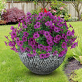 10 Bundles Artificial Faux Flowers for Outdoor,10Pcs Fake Flowers for Home Decor,Plastic Flowers Shrubs Lifelike Artificial Greenery Home Porch Stems Outside Decor(Fuchsia)