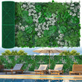 Artificial Boxwood Panels, 40"x120"(33.33 SQFT) Grass Wall Panels with Monstera Leaves,Privacy Hedge Fence Screen with UV Protection,Fake Greenery Backdrop for Indoor Wedding