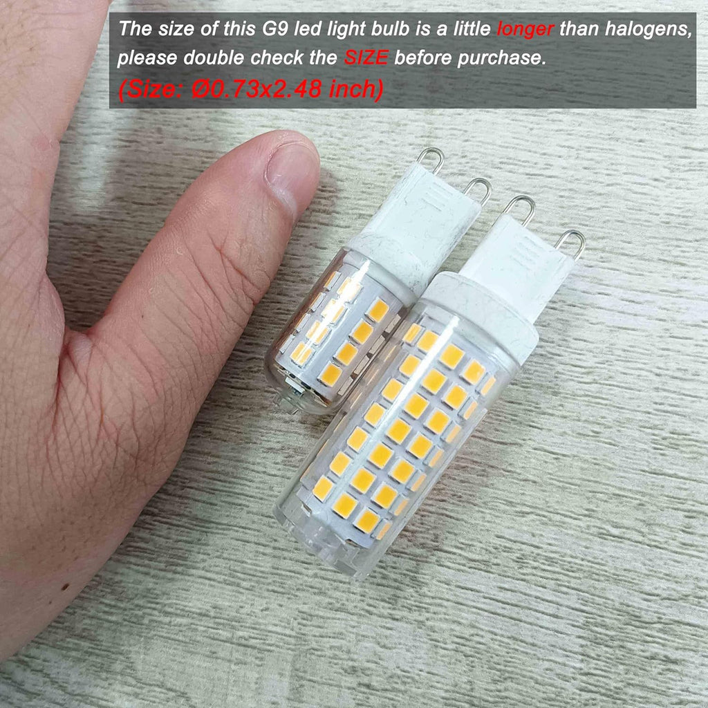 No Flicker G9 Led Bulbs Dimmable Daylight 6000K,Replace 40W 50W 60W Halogen,AC120V Dimmable G9 6W LED Cool White for Chandelier Pendant Ceiling Lamp(5Pack)