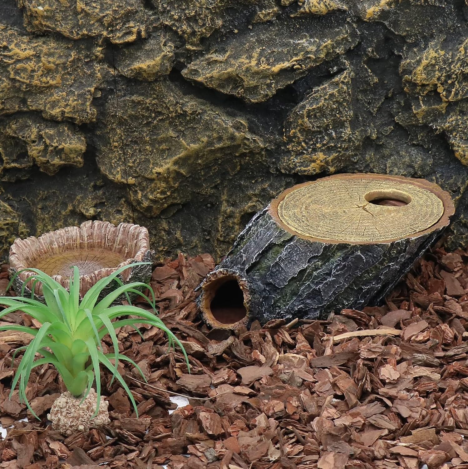 Snake Hide and Basking Tree Roots Cave for Terrariums, Available for Climbing and Hiding Spots for Reptiles, Amphibians, and Small Animals, Corn Snake, Small Gecko
